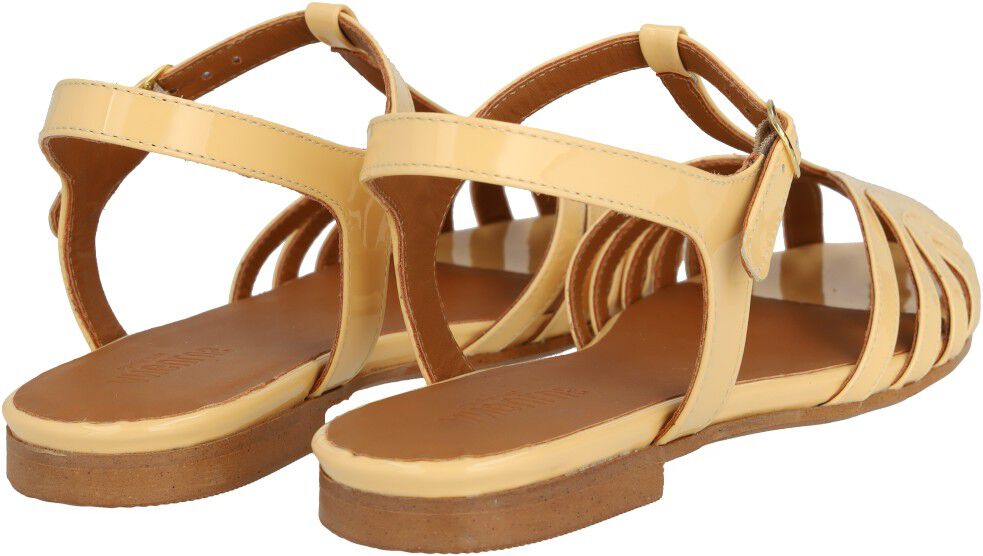 Flad sandal med smuk organisk frontdetalje