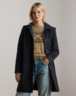 Hooded Cotton-Blend Balmacaan Coat
