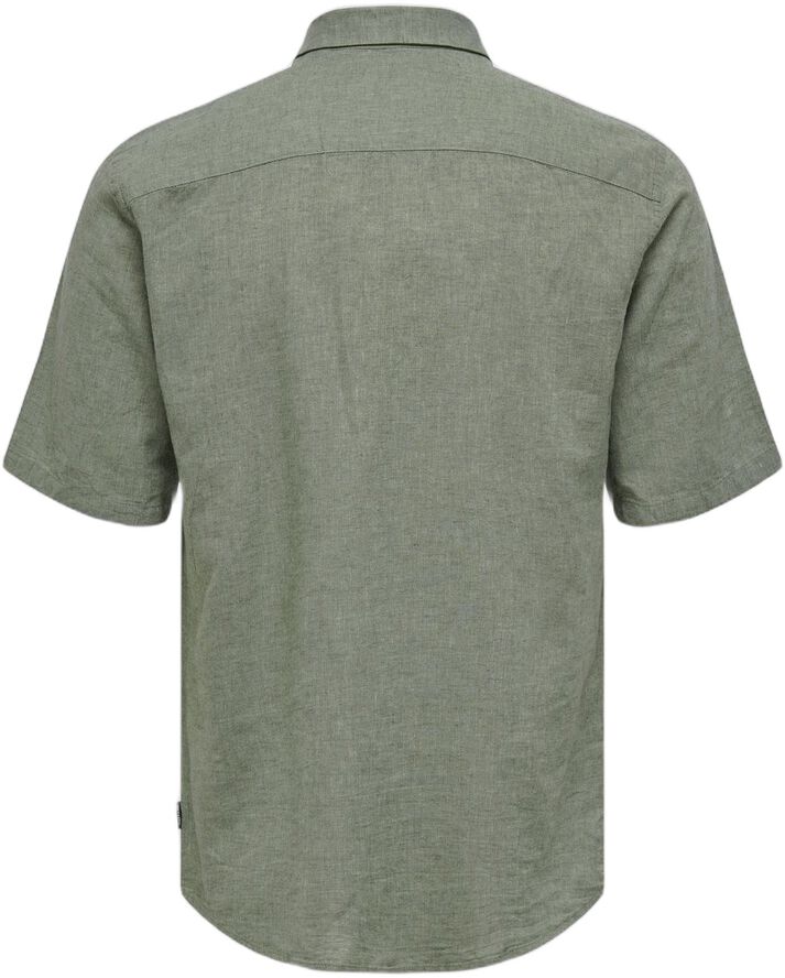 ONSCAIDEN LIFE SS SOLID LINEN SHIRT
