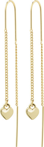 AFRODITTE recycled heart chain-earrings gold-plated