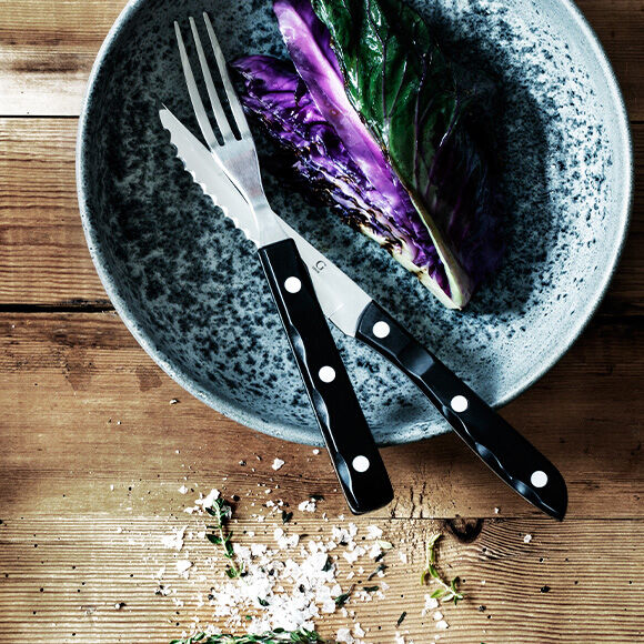 Steakbestick/grillbestick Old Farmer Black 12 delar Svart/St