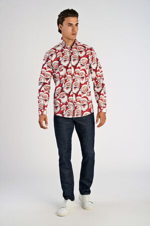Lambswool striped o-neck knit
