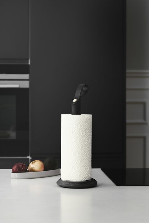 GRAB Kitchen Roll Holder Black Oak