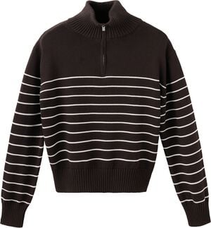 Striped sweater with zip