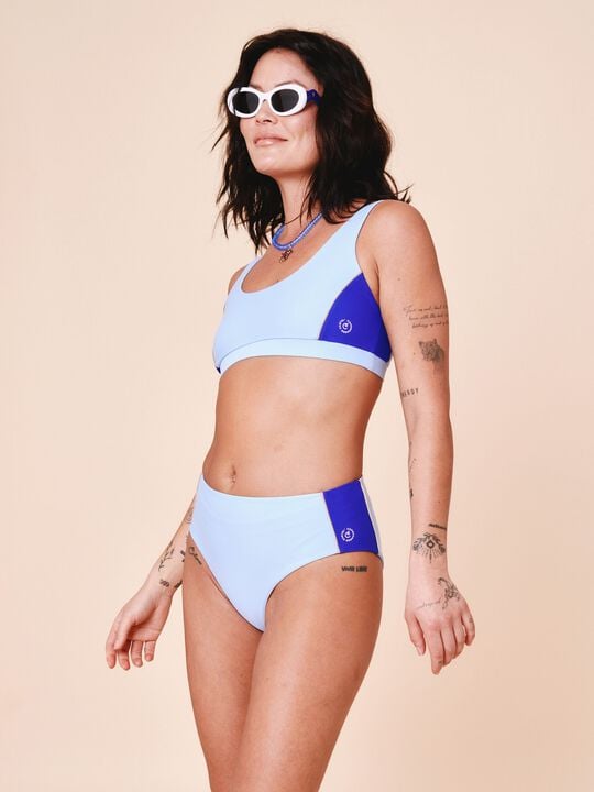 Ubud Colorblock high-waisted bikini bottom - Nero