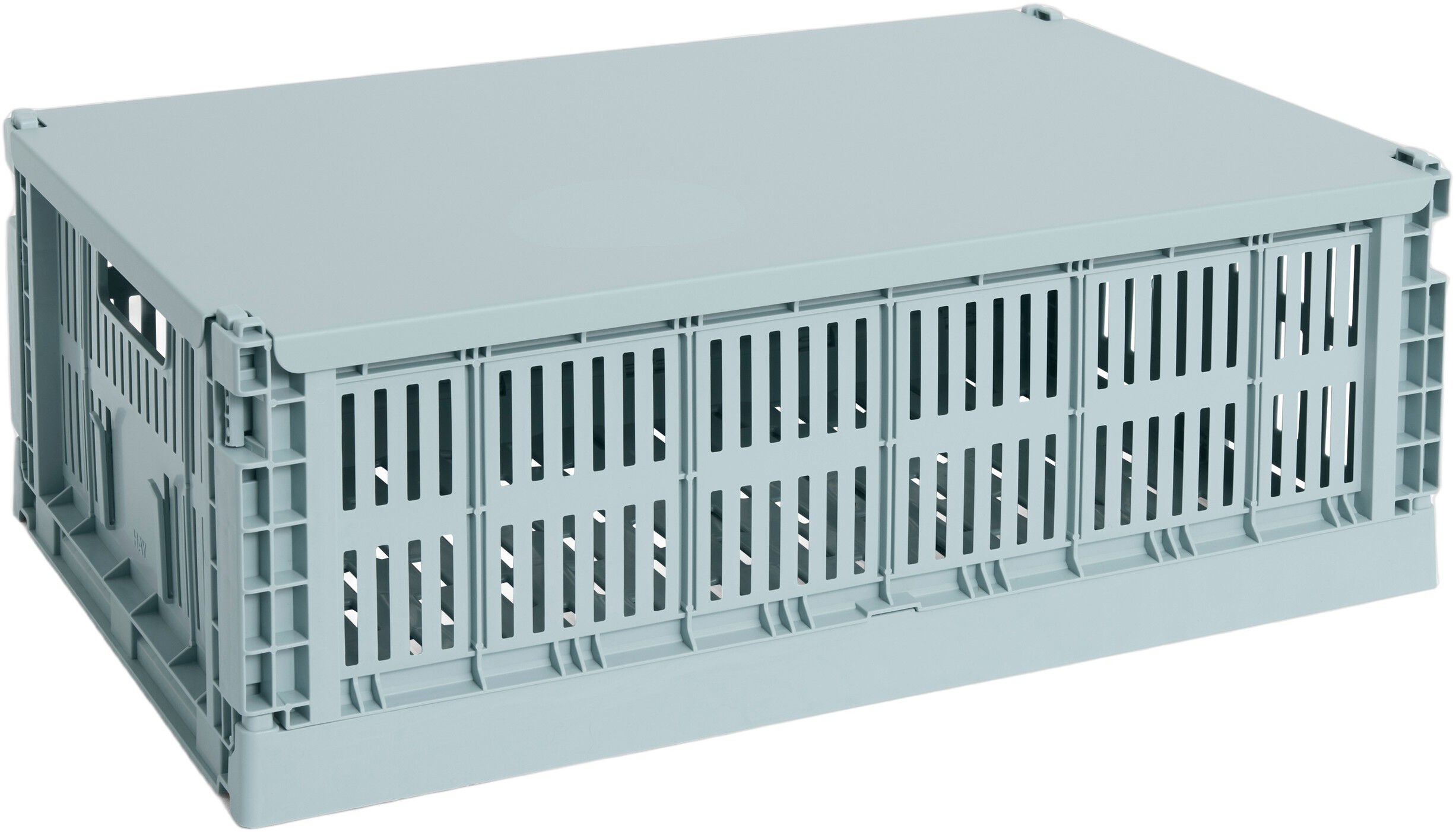 HAY Colour Crate Lid Metal-Large-Dusty blue