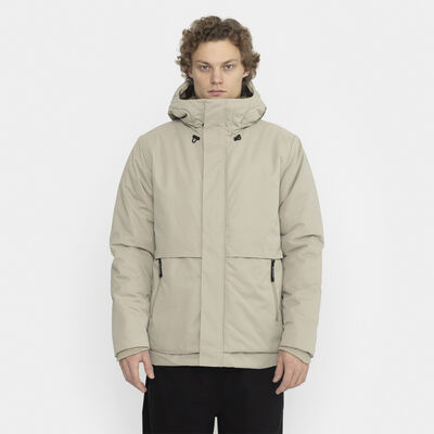 Short, hooded parka jacket with zipper pockets