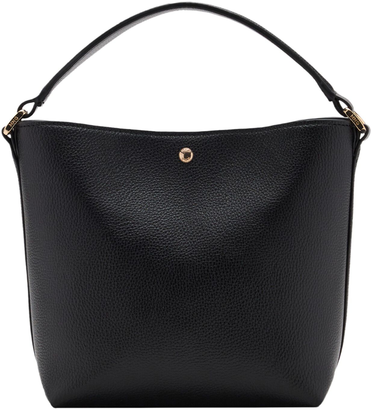 Faux-leather bucket handbag