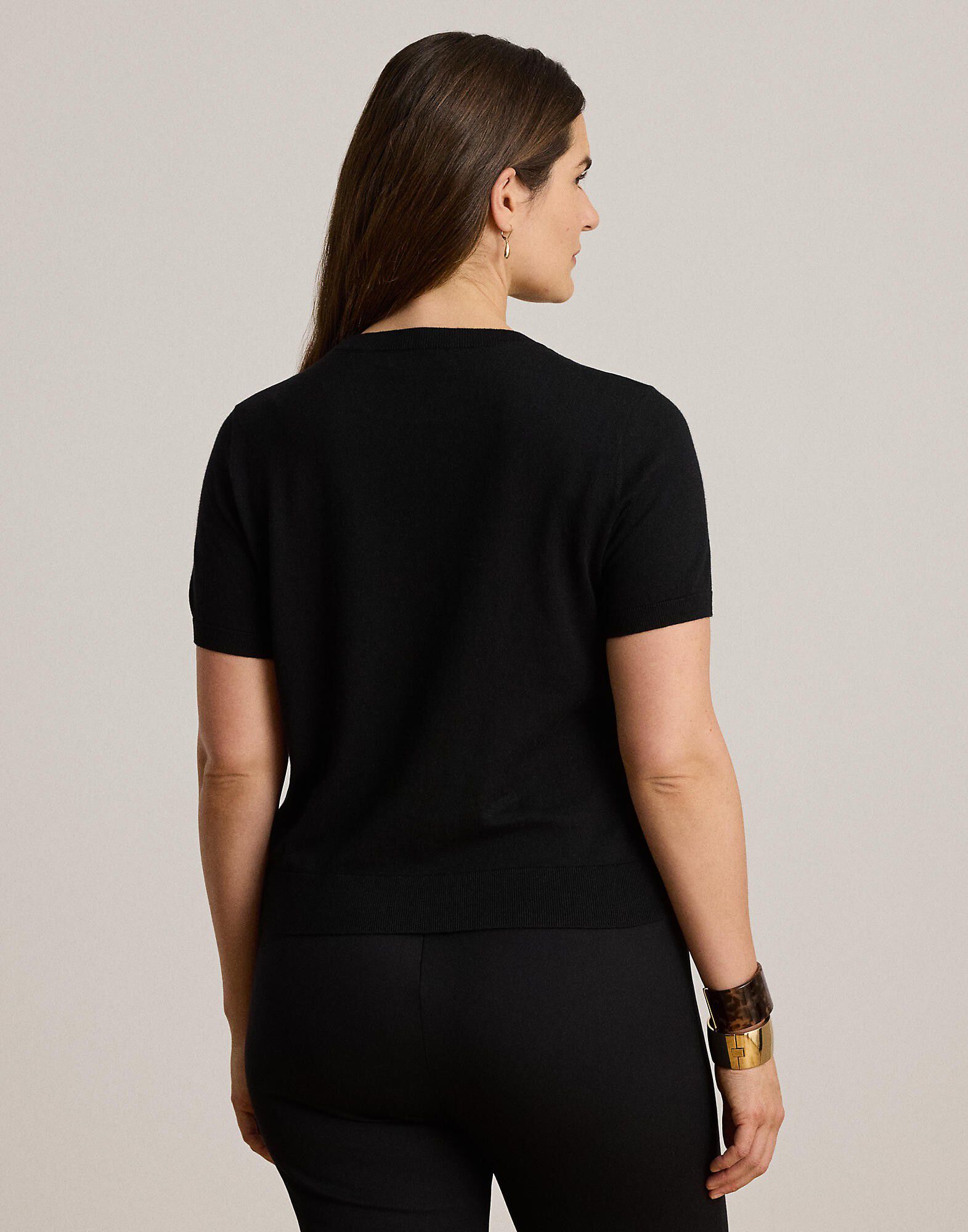 Cotton-Modal Short-Sleeve Sweater