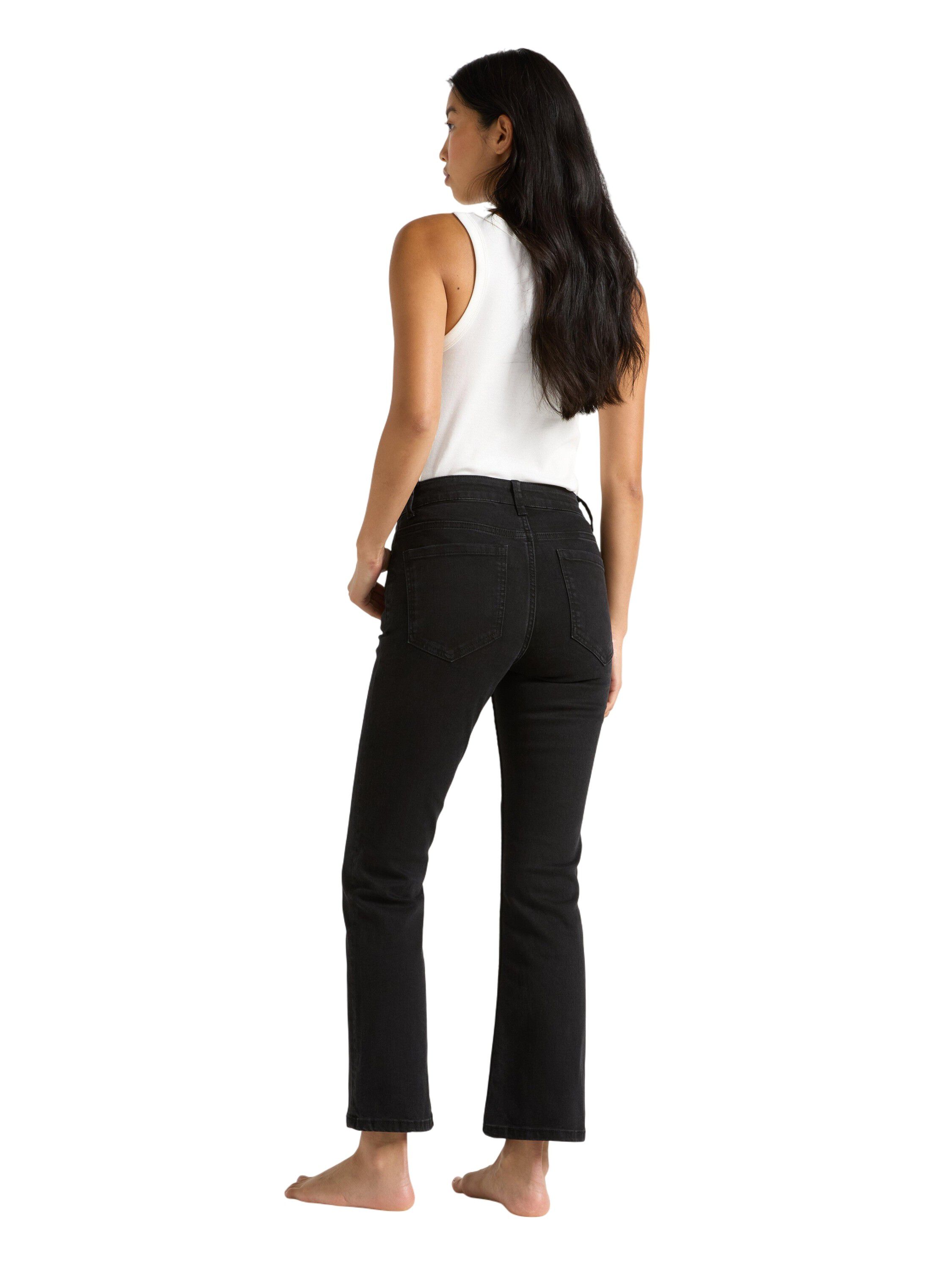 Midtaljede jeans i bomuldsdenim med