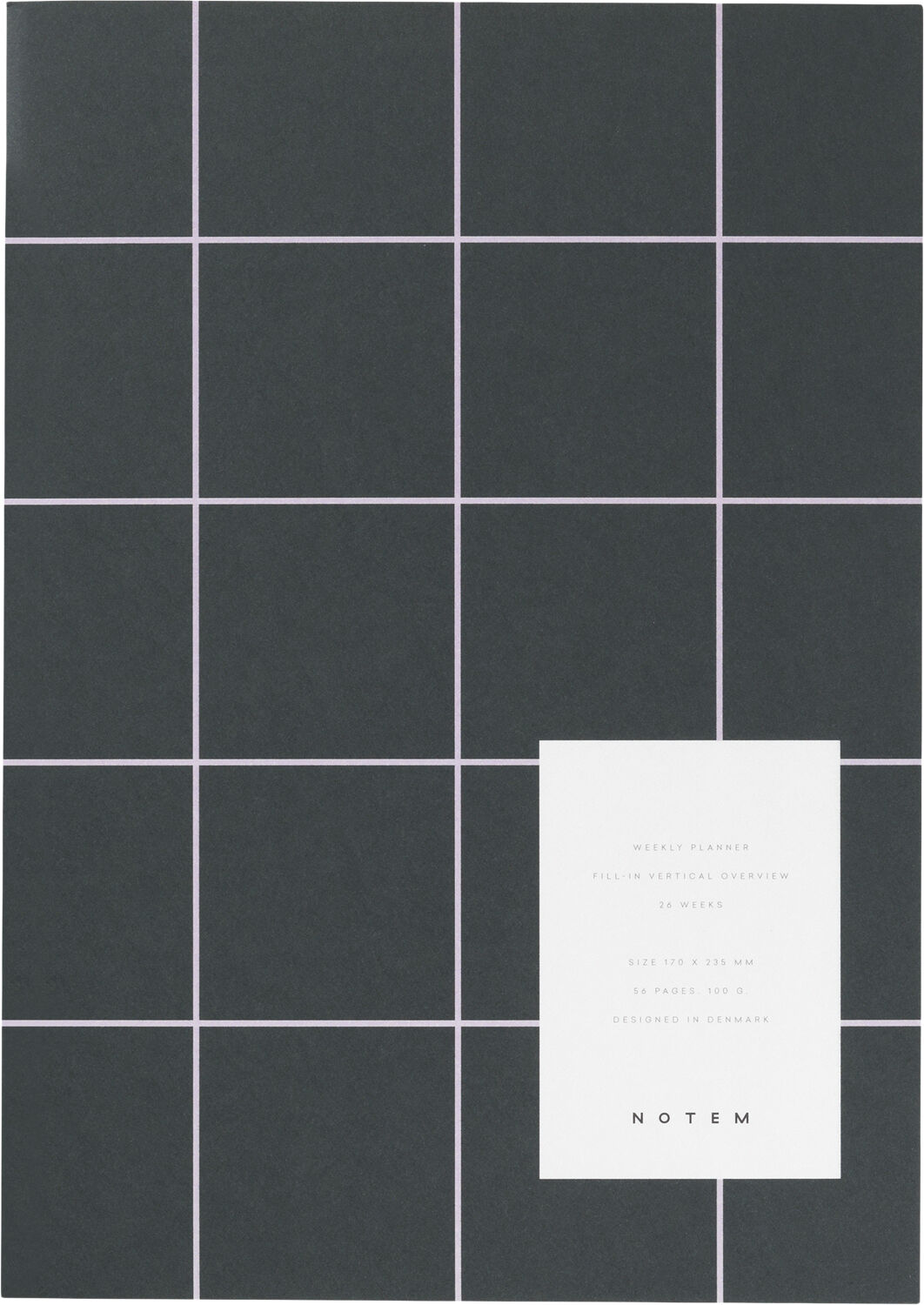 Weekly planner notesbog, m&oslash;rk gr&oslash;n