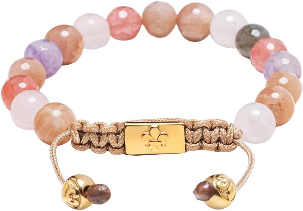 Women's Beaded Bracelet with Cherry Quartz, Rose Quartz, Ame