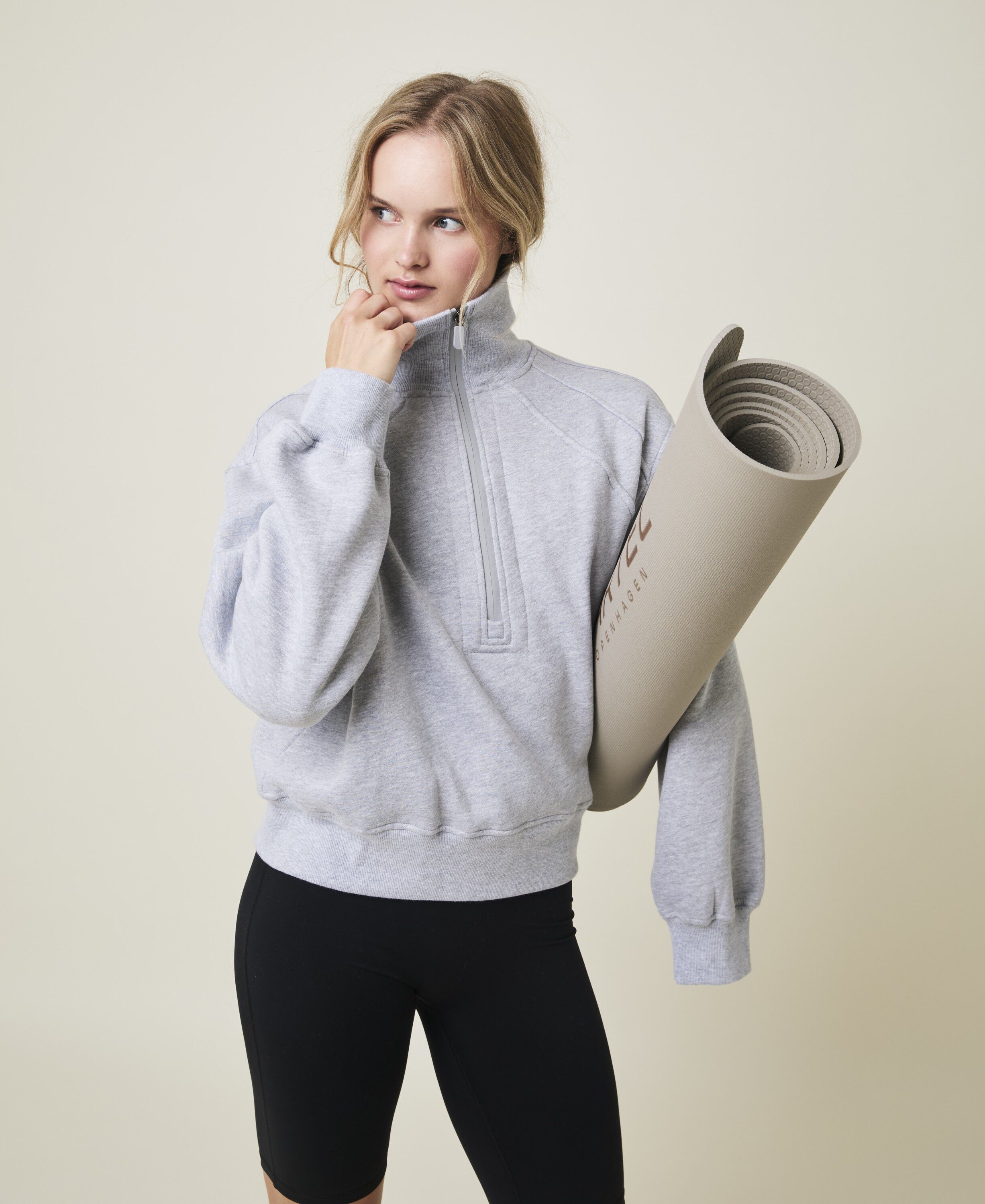 Air Pullover med lynl&aring;s lukning - Grey Melange