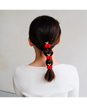 Mimi & Lula - 4 h&aring;relastikker - Pom Pom Cherries Mon Cheri