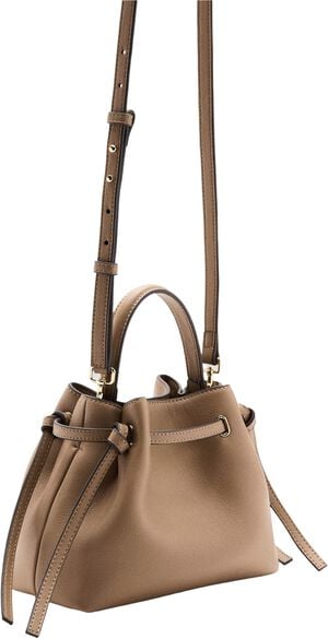 Faux-leather bucket handbag