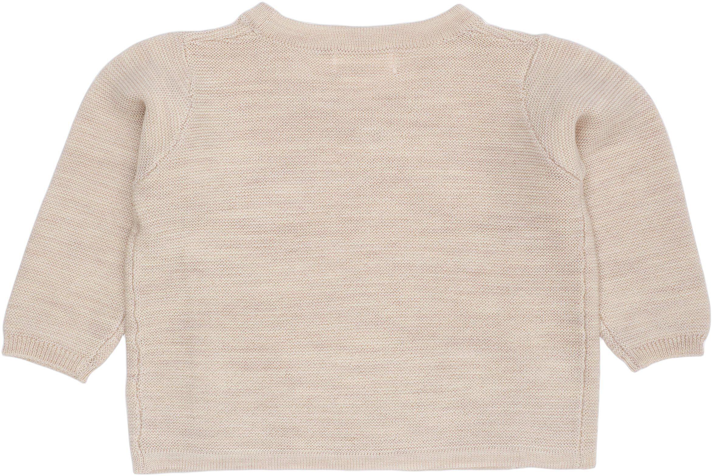 MERINO BABY CROSS-OVER CARDIGAN IN GARTER STITCH