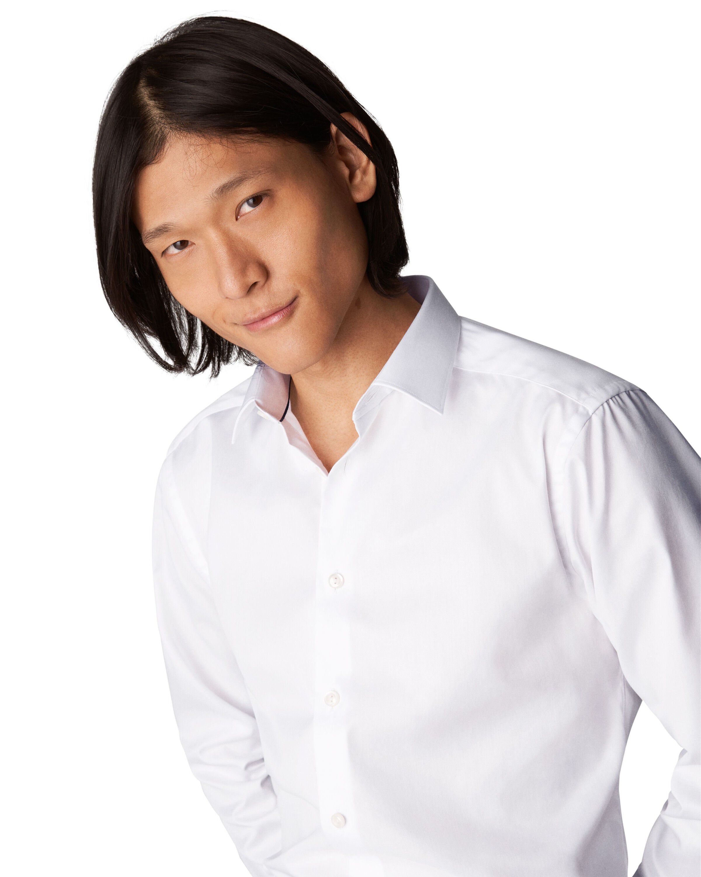 Super Slim Fit White Signature Twill Shirt