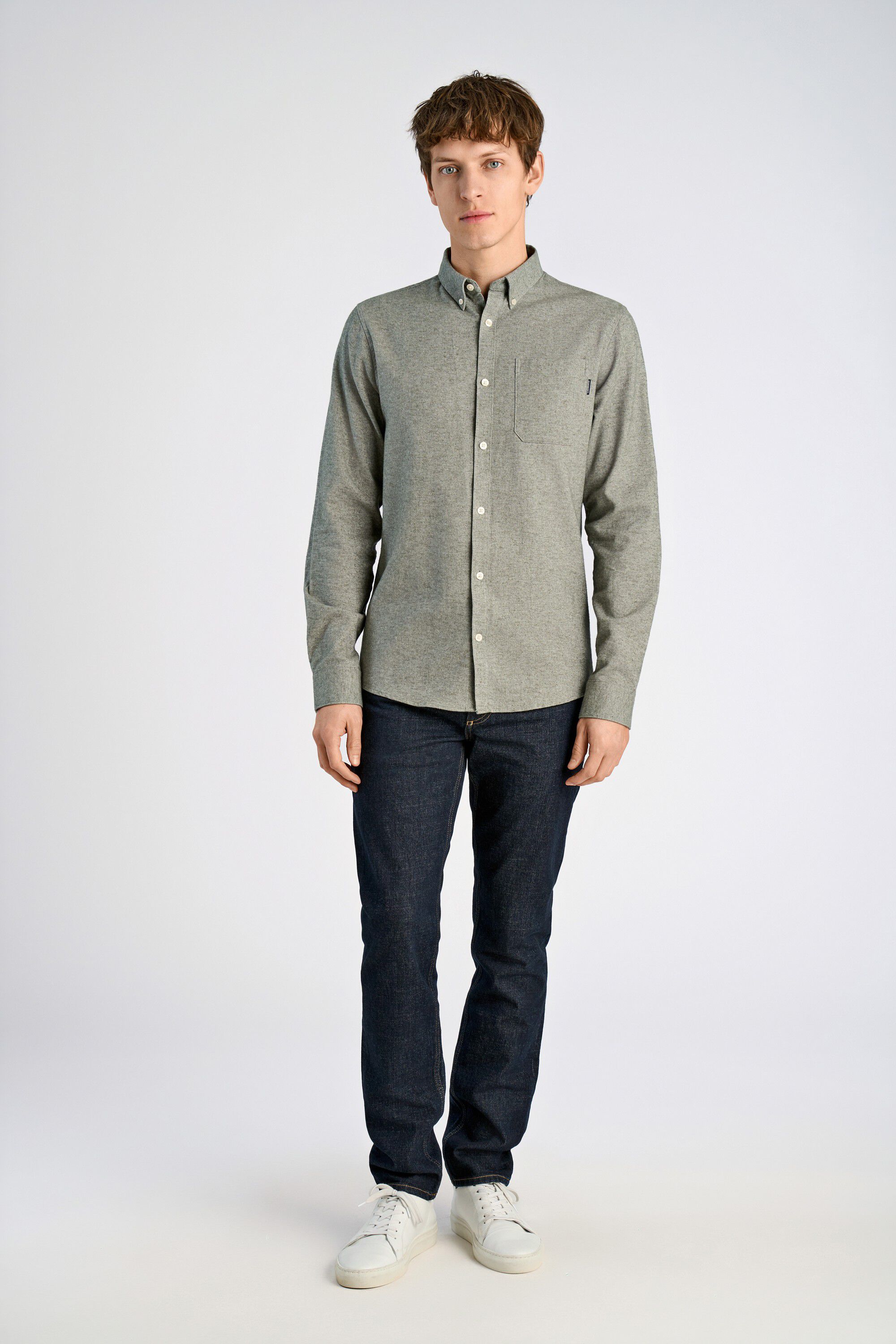 Brushed twill shirt L/S