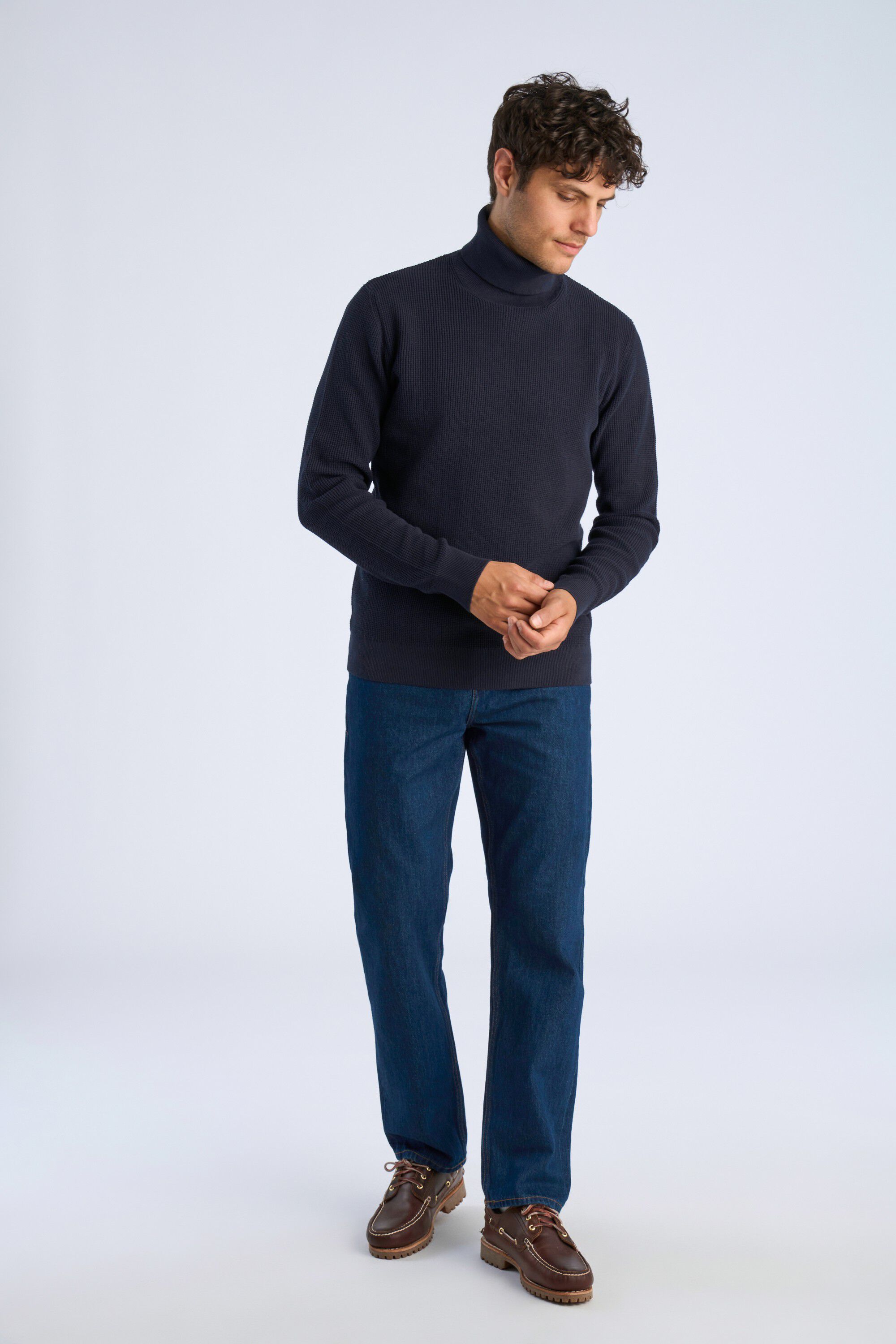 Recycled roll neck knit L/S