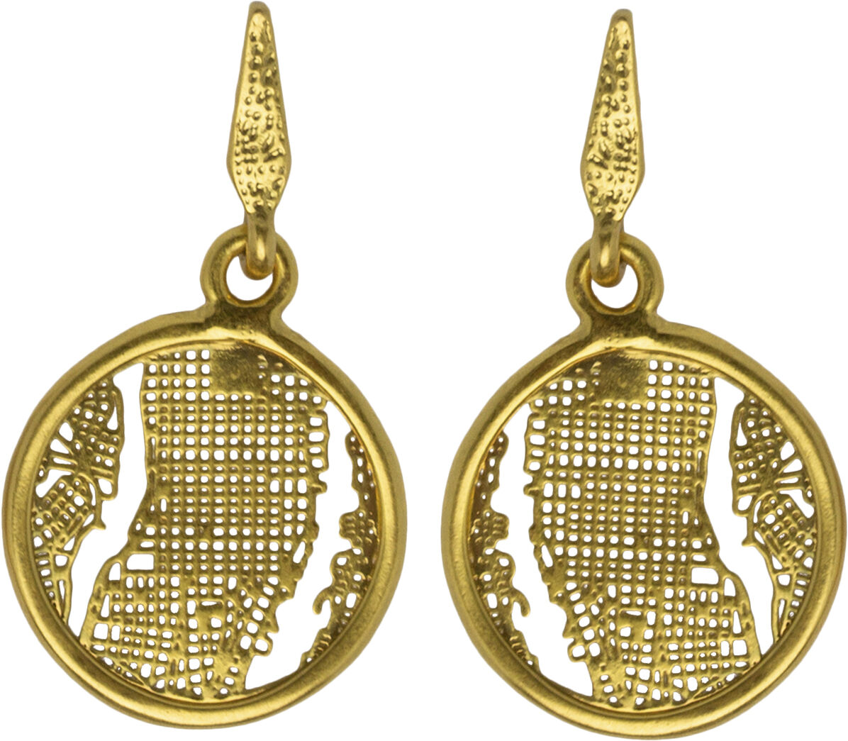 Manhattan &oslash;restikker. M&aring;l: 3 x 1.7 cm.