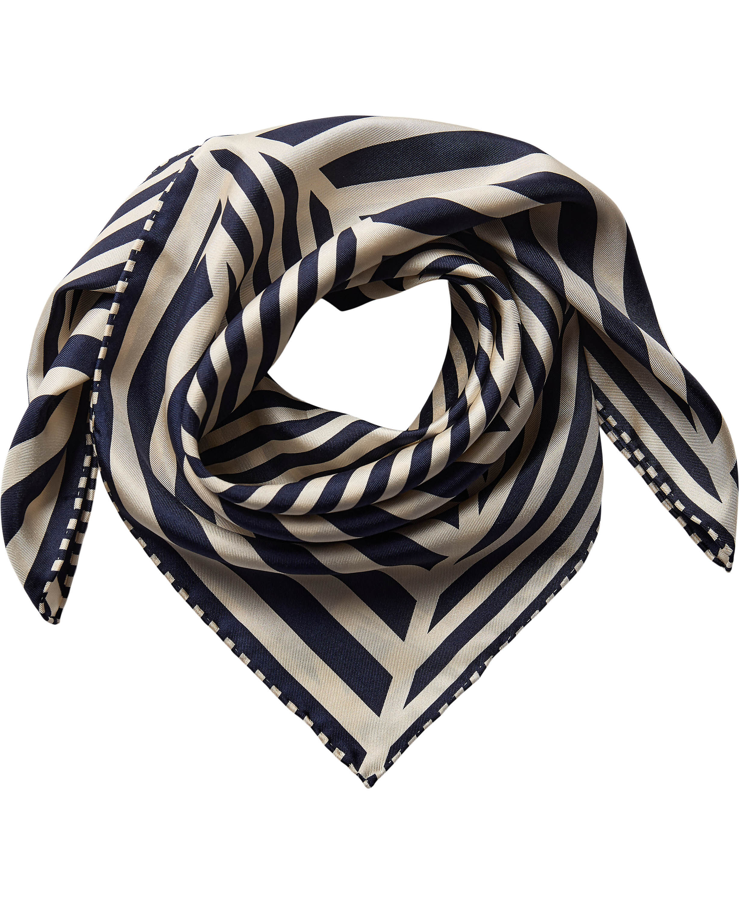 Geometric Scarf 100% Silk - 61x61cm