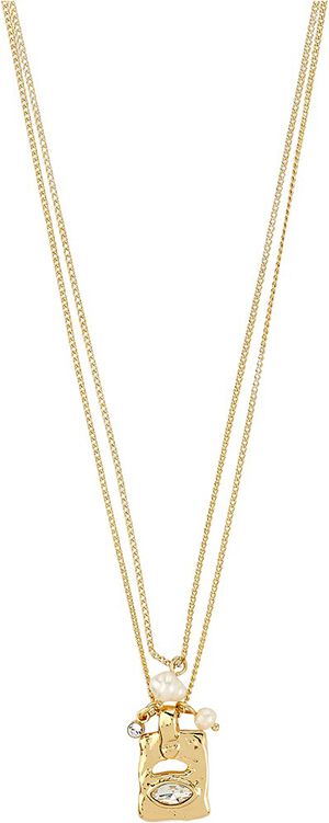 FIRE halsk&aelig;de 2-i-1 s&aelig;t, guldbelagt