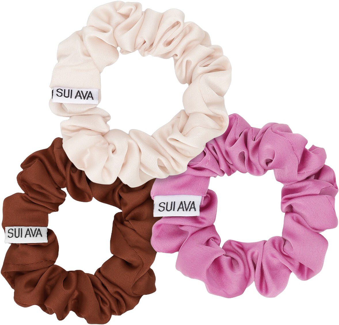 3-Pack Ruched Ribbon Scrunchies