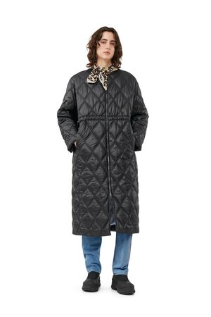 Shiny Quilt Long Coat