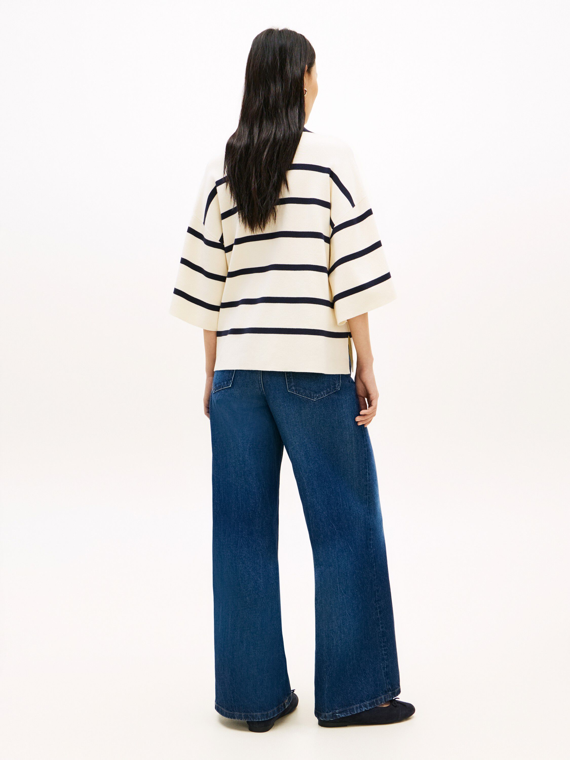 Premium Knit Gold-Tone Button Polo Jumper