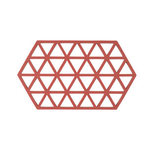 Grytunderlägg Triangles 24 x 14 x 0,9 cm Burned Red Silikon