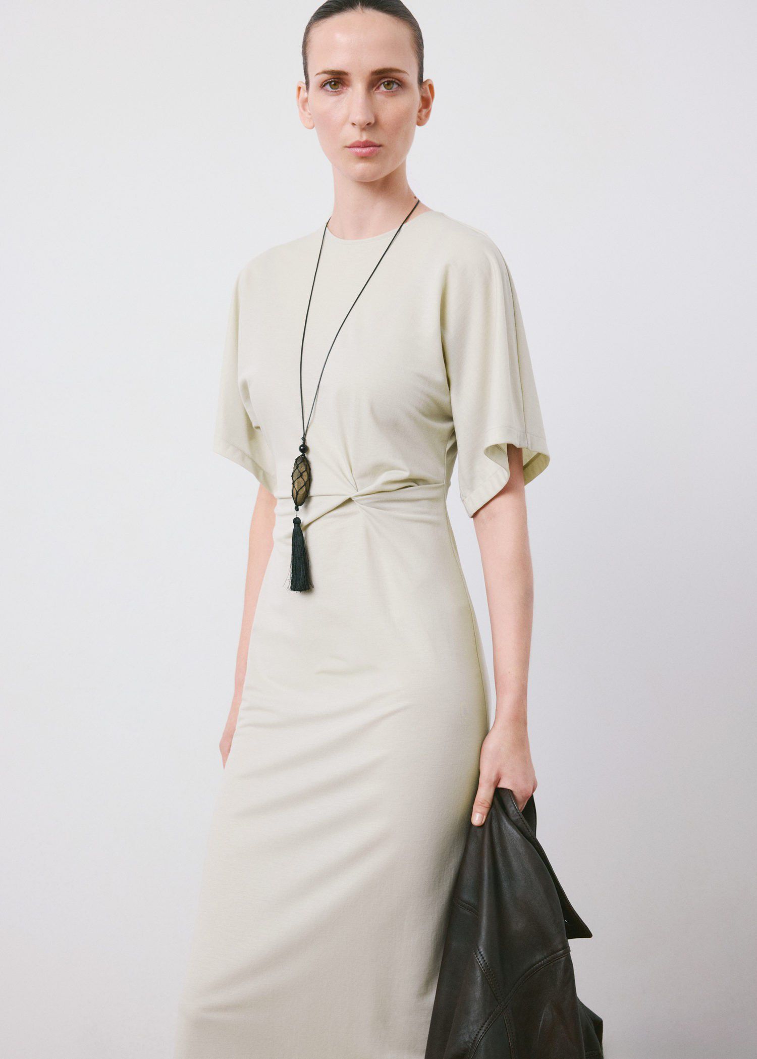 Side gathered details dress