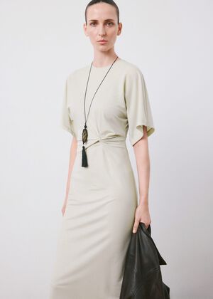 Side gathered details dress