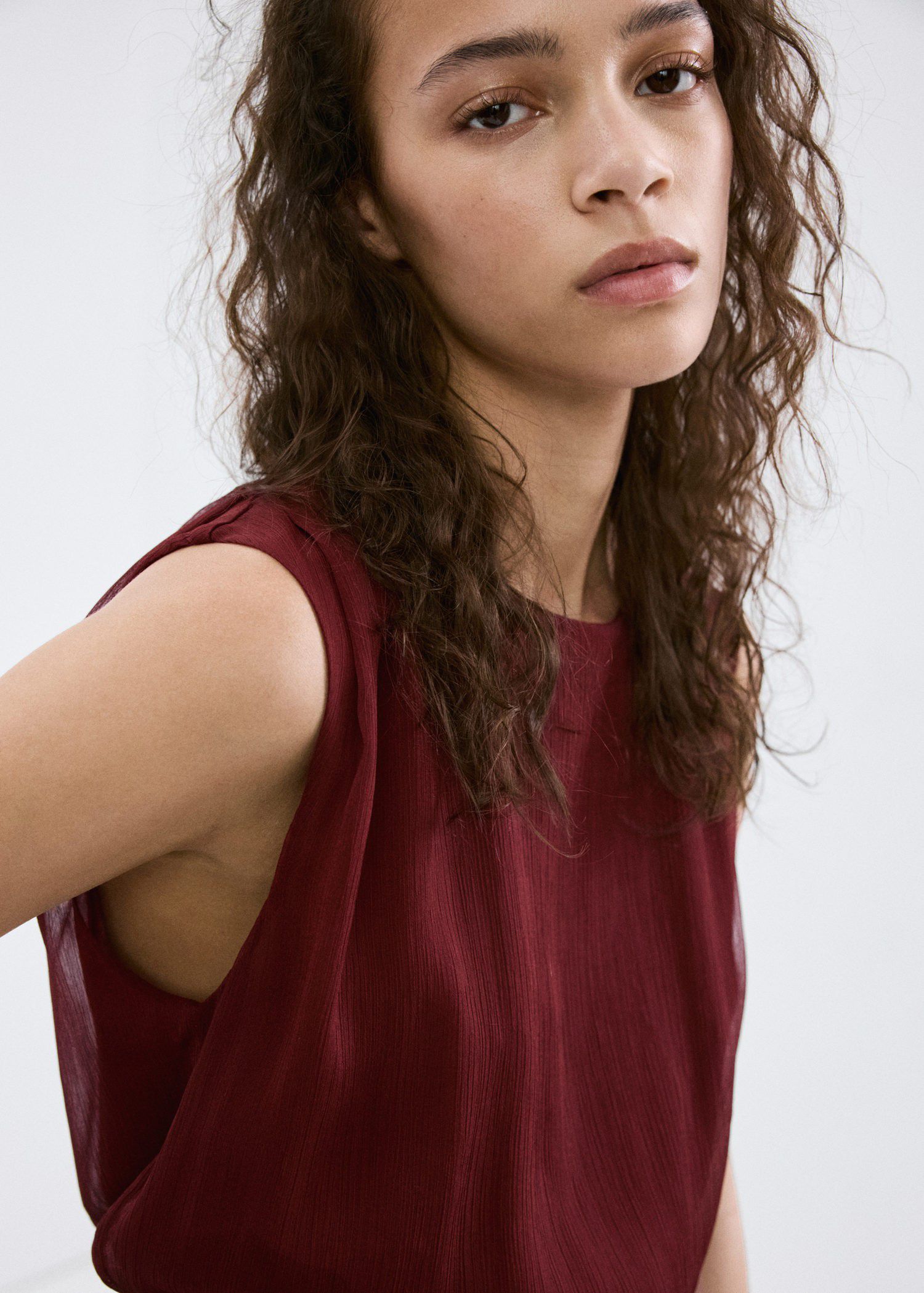 Flowy dress with gathered waist