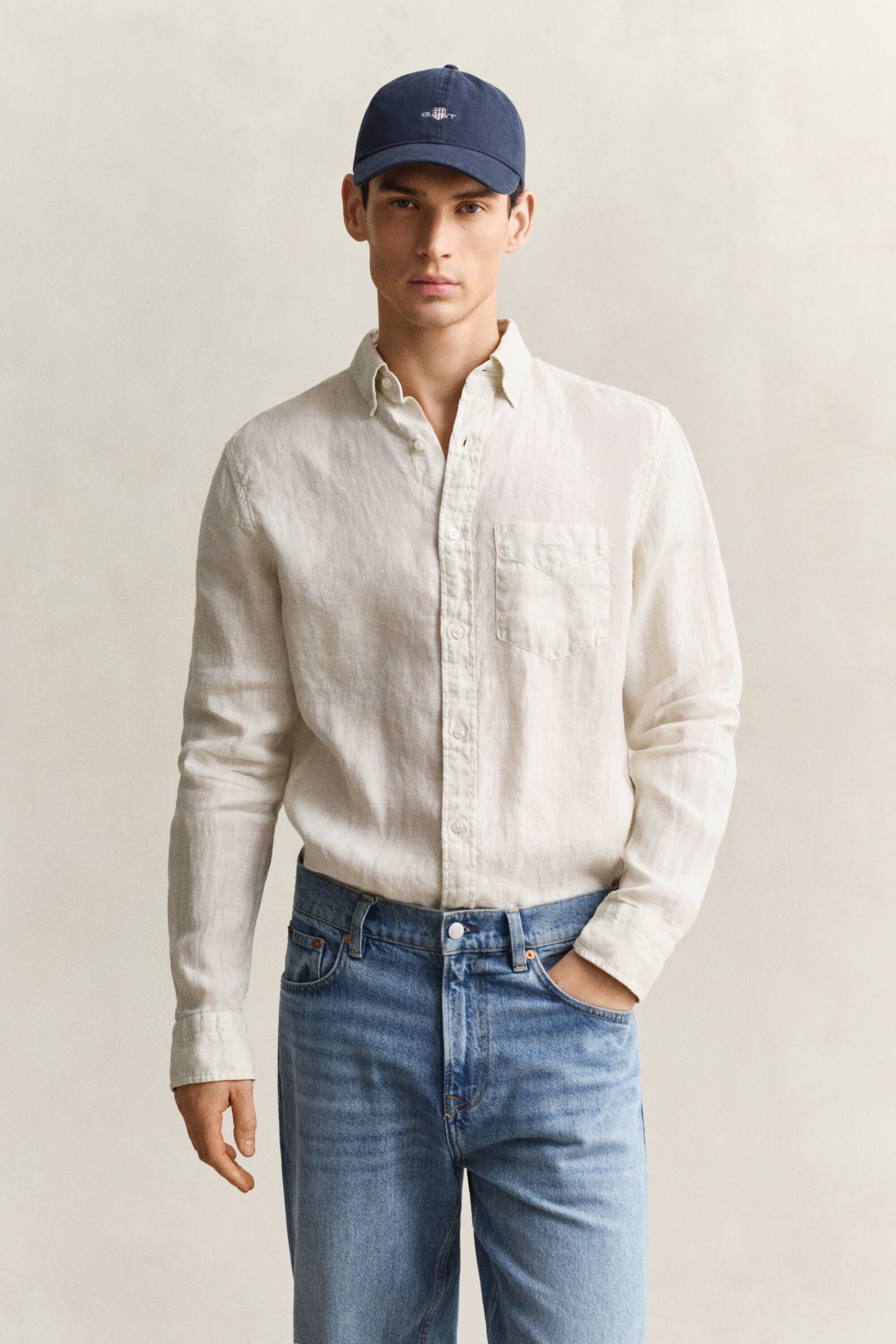 REG GMNT DYED LINEN SHIRT