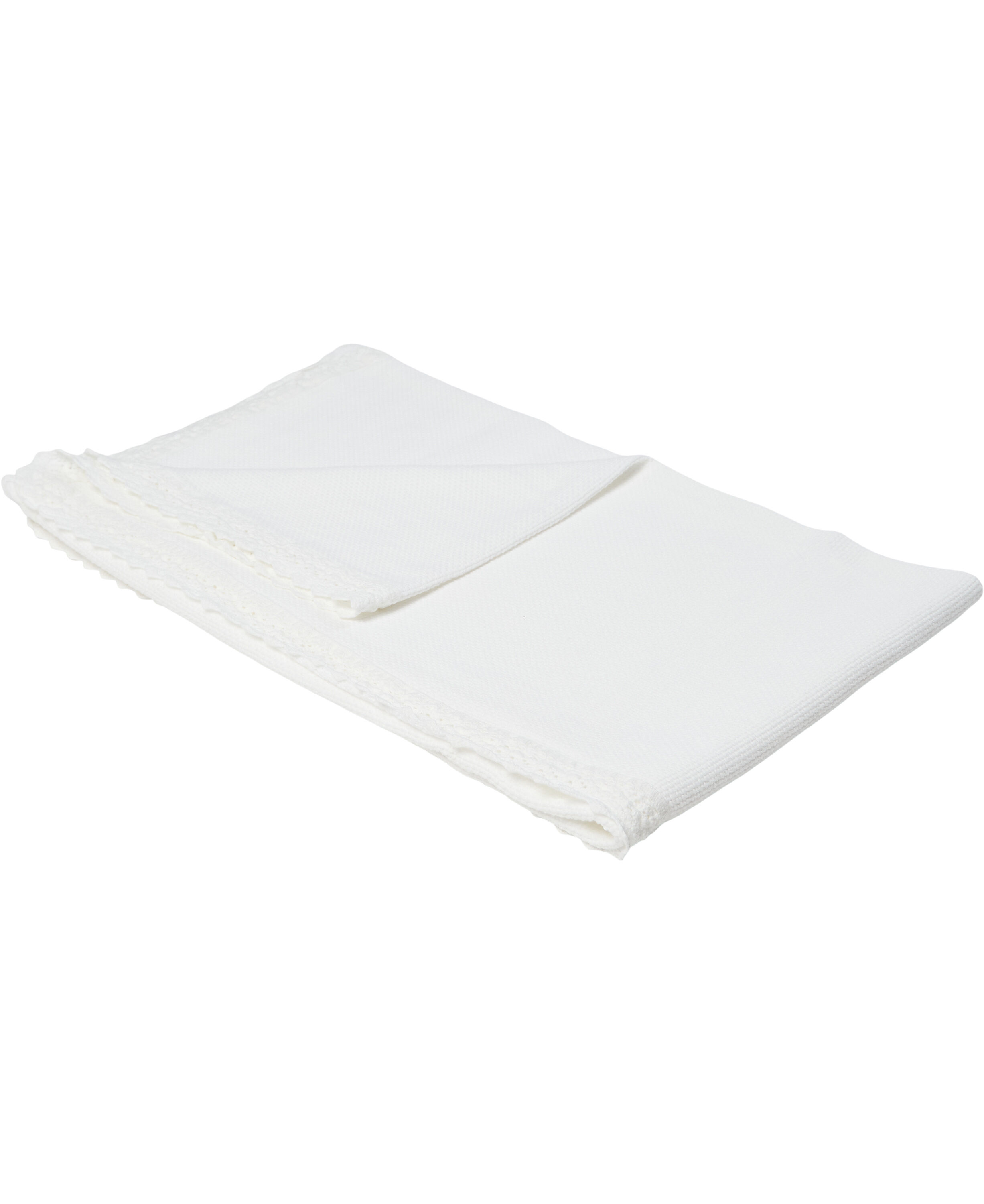 Blanket w/crochet 70x100cm white