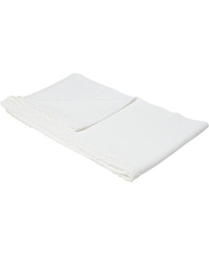 Blanket w/crochet 70x100cm white