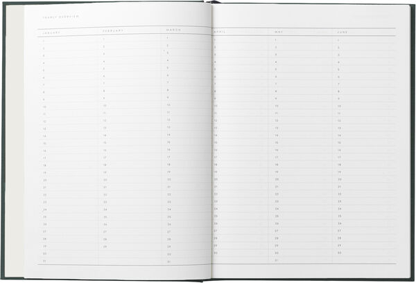 Business Notesbog med dagsplan og mødereferat, Grøn