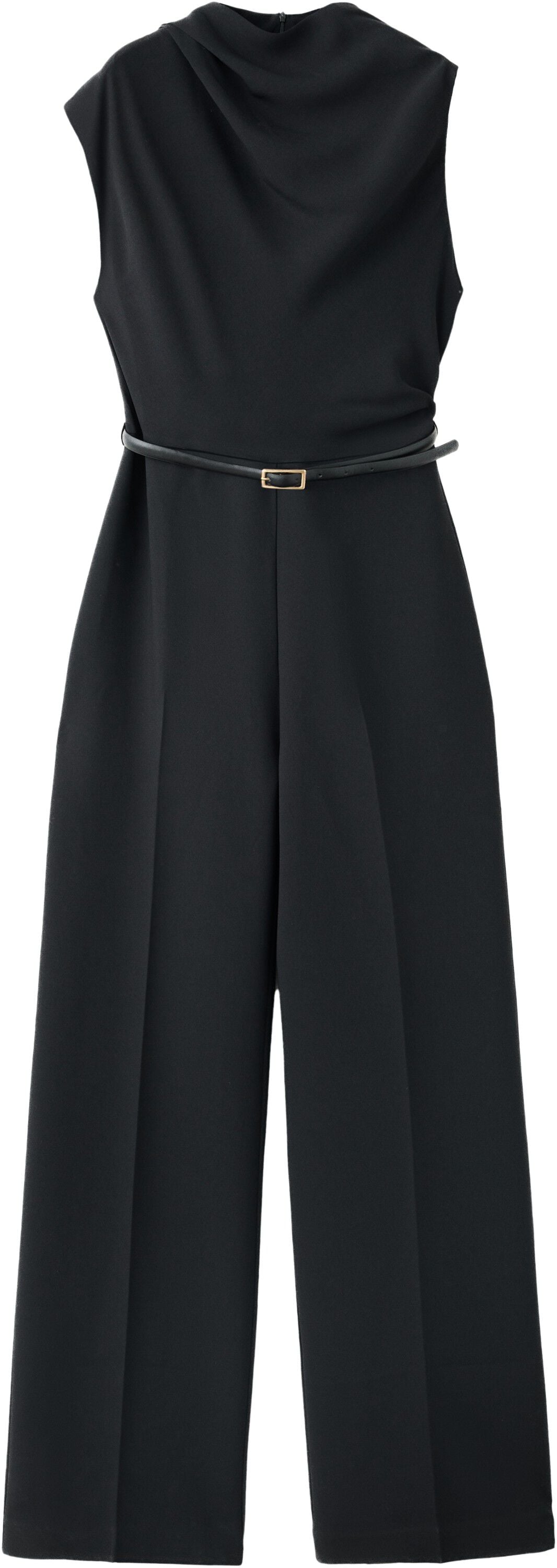 Jumpsuit with draped detail belt