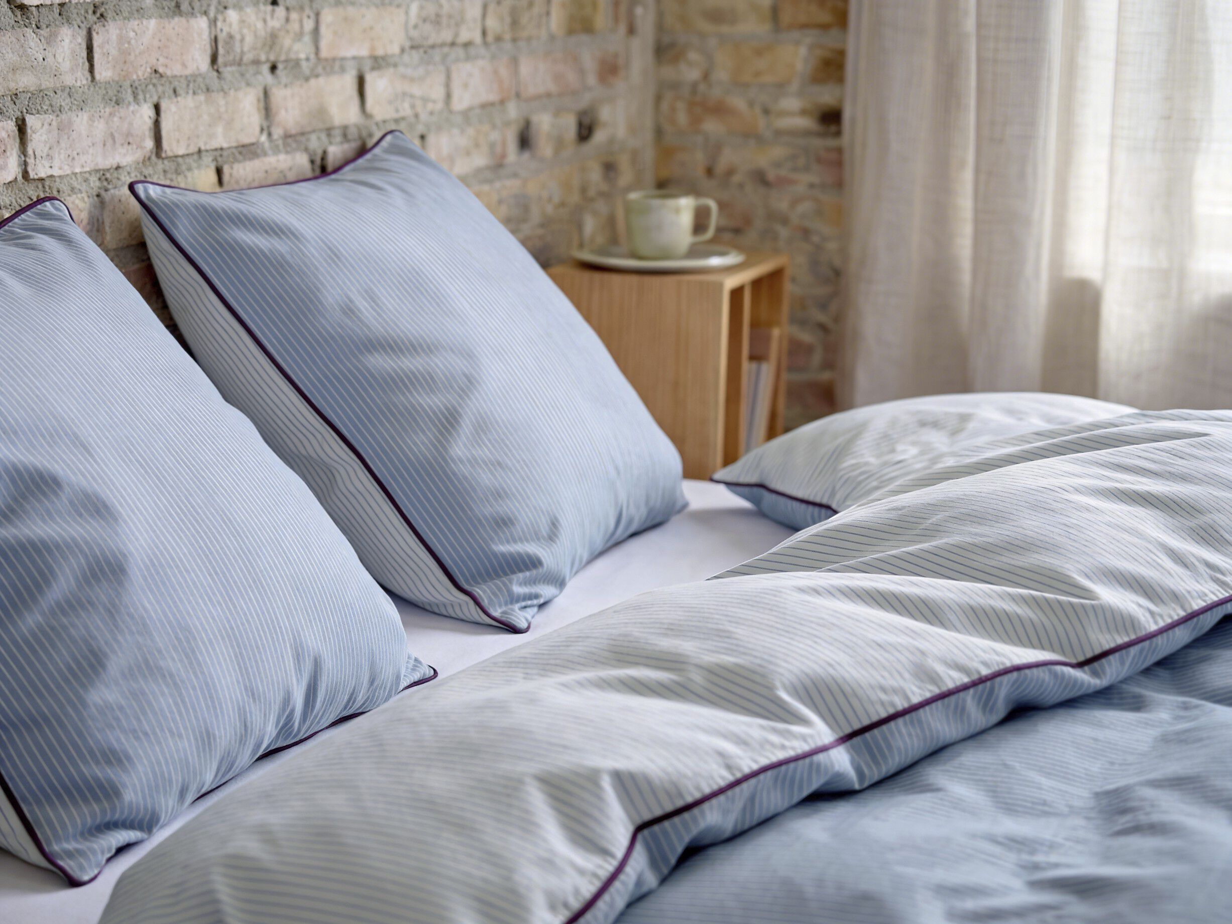 P&aring;slakanset 140x200 Frame Linen blue