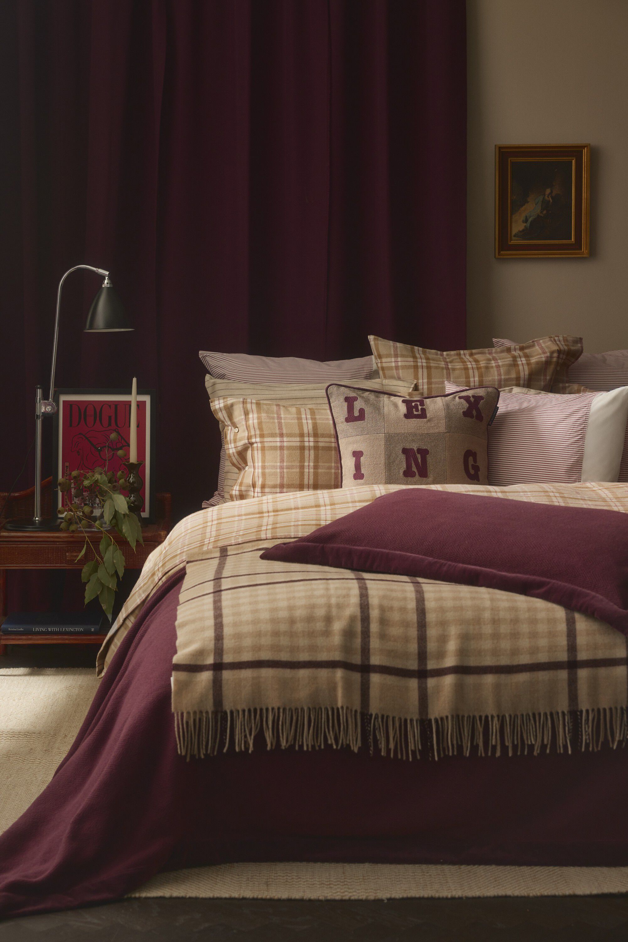 Pin Striped Cotton Flannel Bed Set
