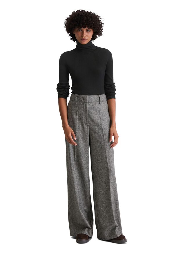 Pants, wide leg, tailored, zip fly