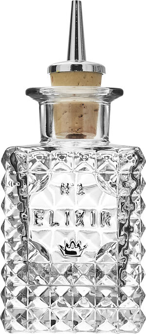 Flaske med stål-skjenketut kvadrat Elixir No. 1 10 cl