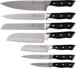 Knivset Hercules 7 delar St&aring;l/Svart ABS