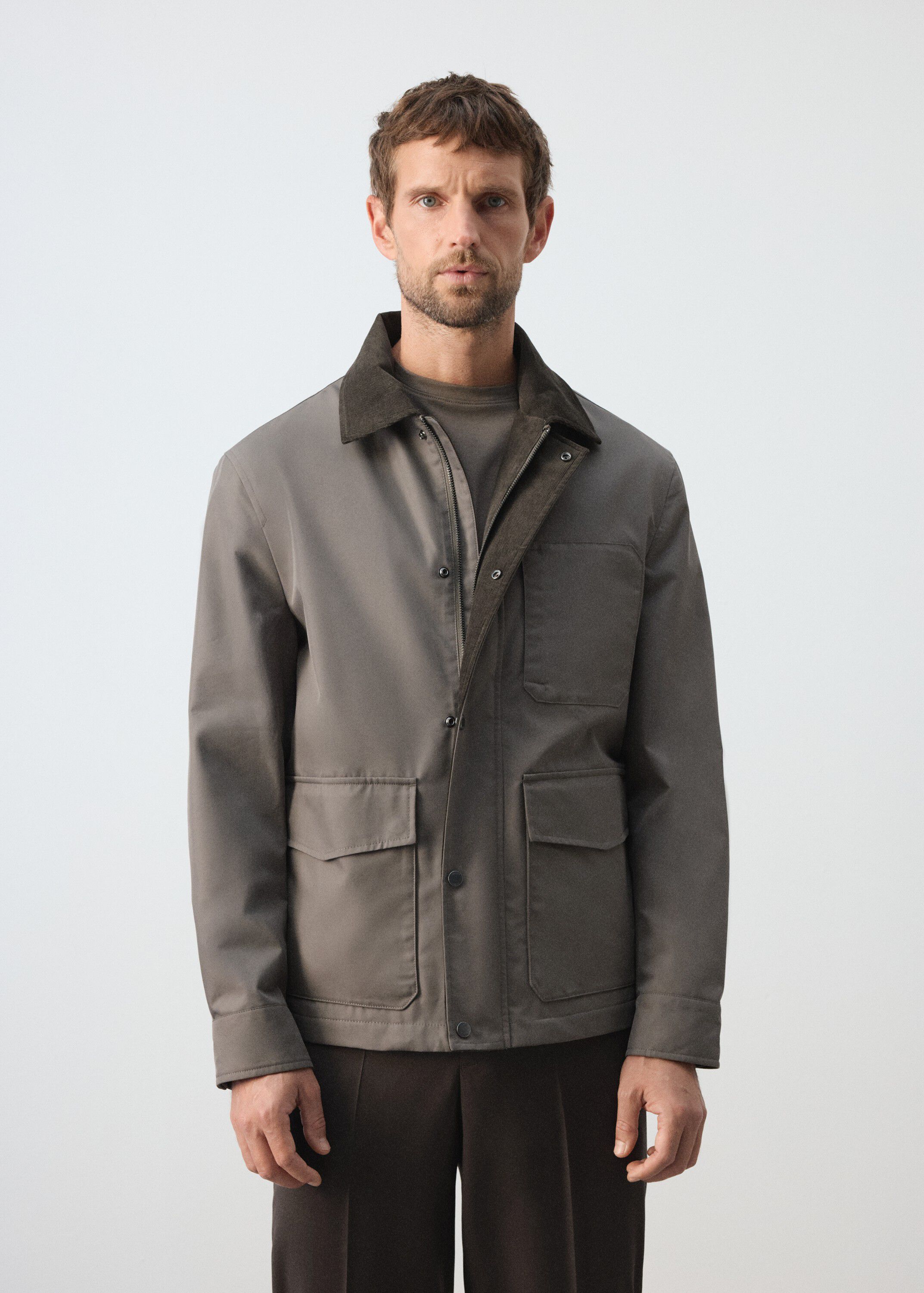 Water-repellent cotton blend jacket