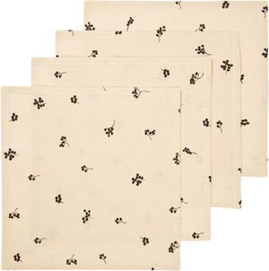 Baies Napkins - Set of 4 - Natural/Dark Chocolate