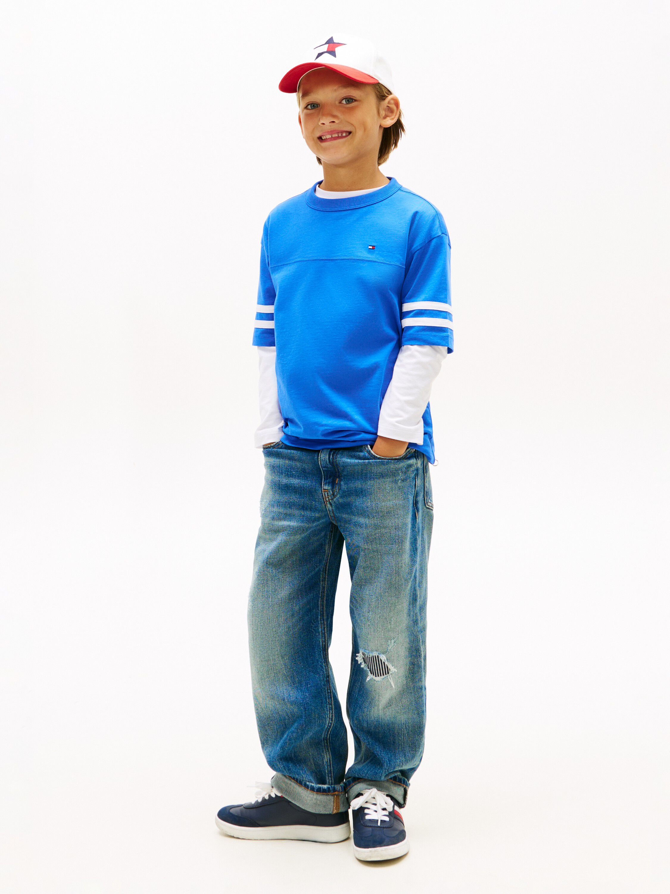 Stripe Sleeve Jersey T-Shirt