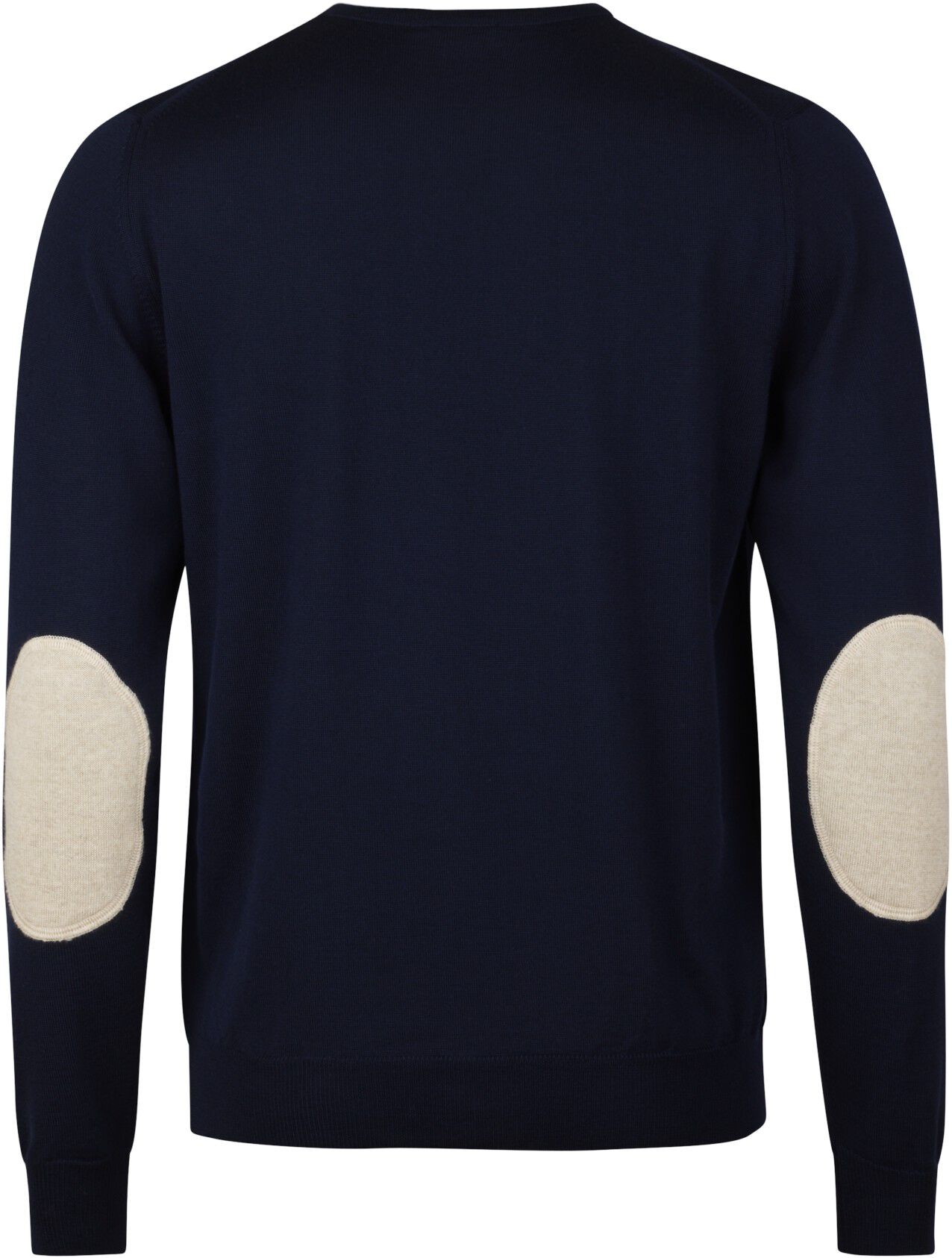 Pullover Knitted Crew Neck With Patch Merino Wool