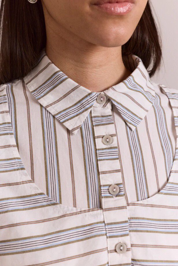 VALERIA DOUBLE LAYER SHIRT - CARAWAY STRIPE