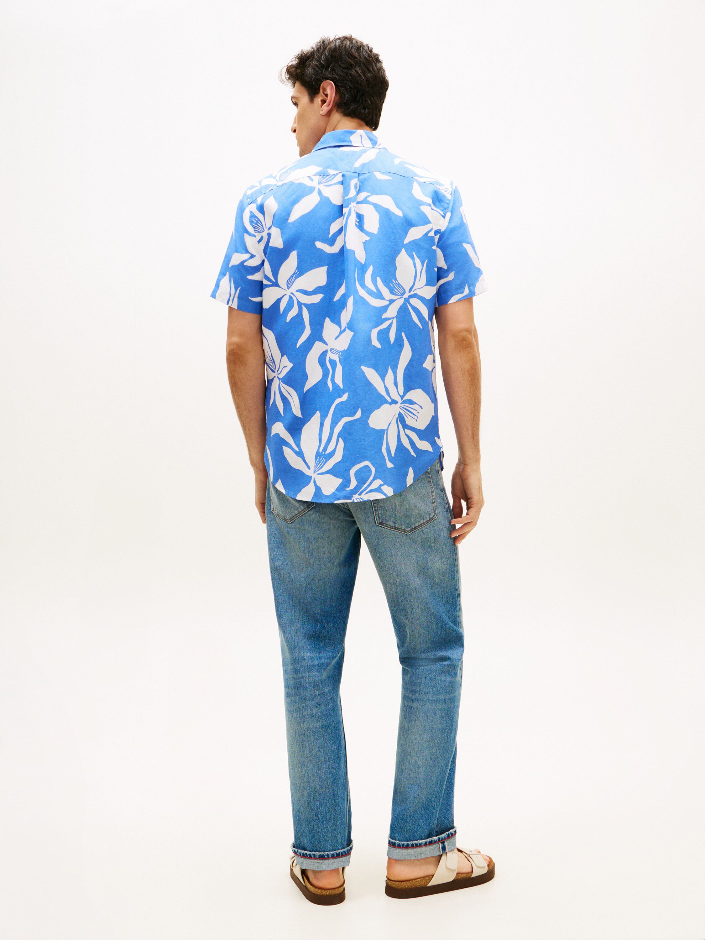 Regular Fit Linen Blend Short Sleeve Shirt