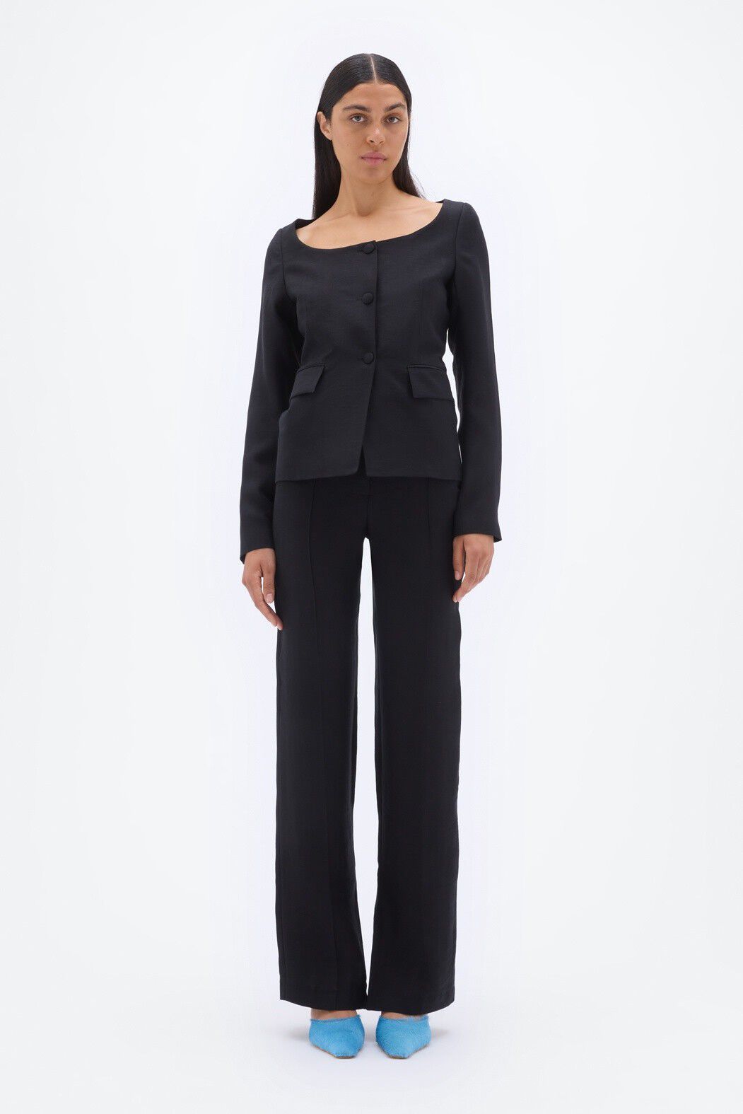 Open Neck Fitted Blazer